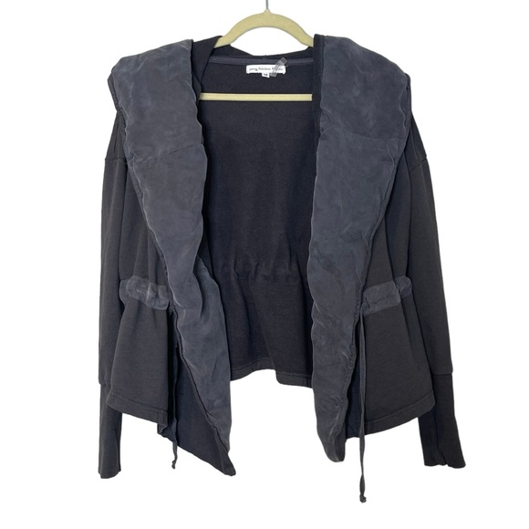 Young Fabulous Broke Athleisure Drawcord Waist Hooded Sweatshirt Cardigan Size M - Picture 1 of 8